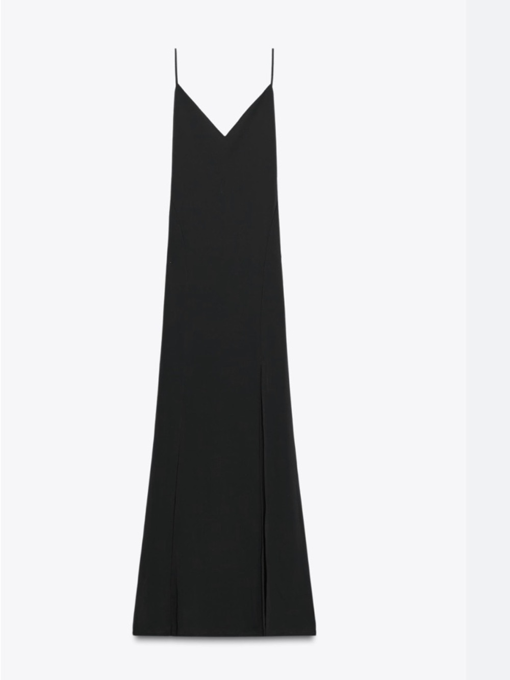 Zara Black V-Neck Spaghetti-Strap Maxi Dress
